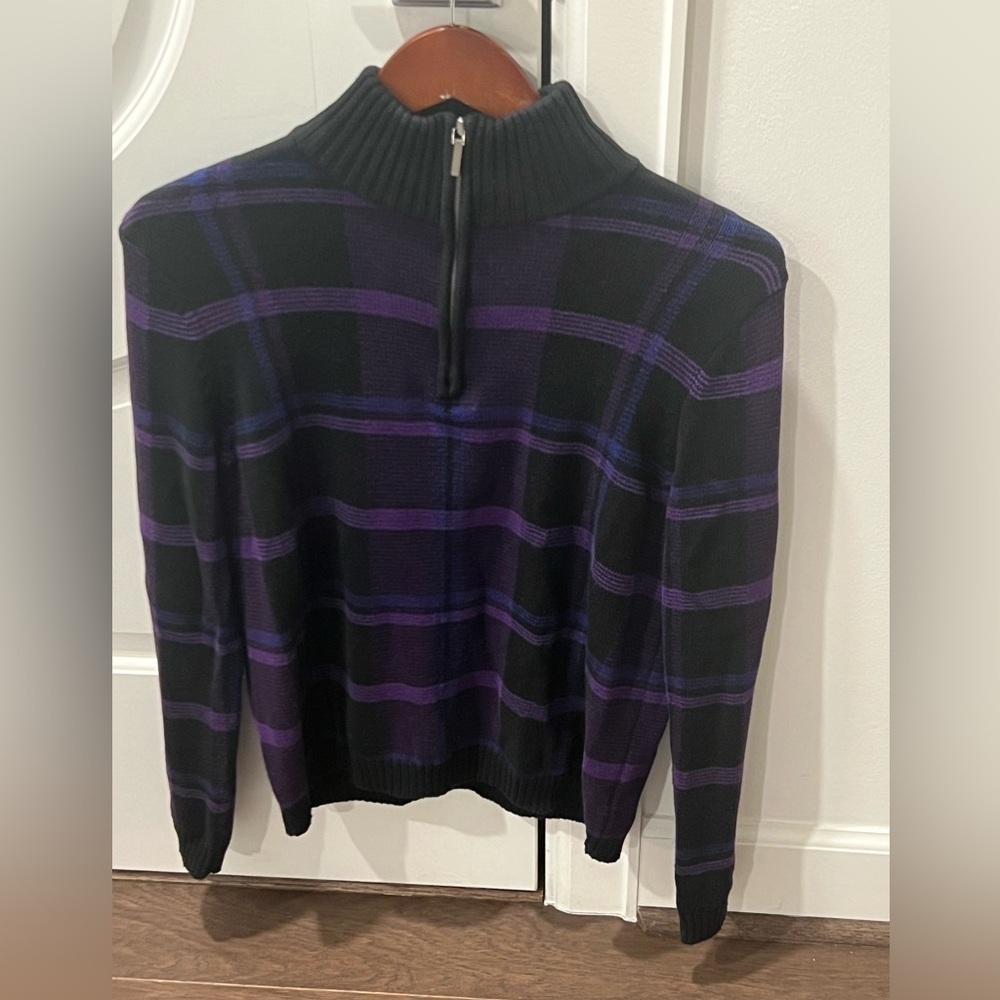 Lauren Ralph Lauren Women's Black and Purple Zip-Up Sweater